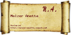 Melzer Anetta névjegykártya